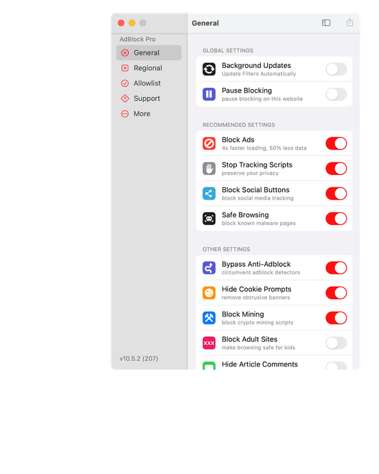 AdBlock Pro Dark Mode Mac App